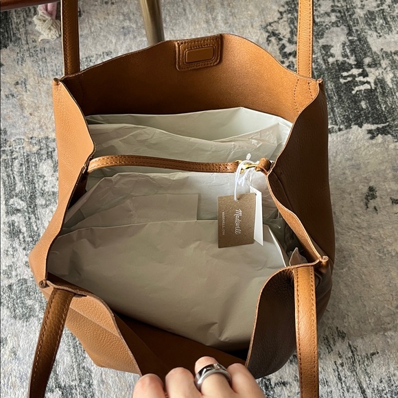 Madewell cognac Leather Shoulder Tote Bag - Picture 4 of 6